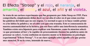 ATENCIÓN E INHIBICIÓN Efecto Stroop